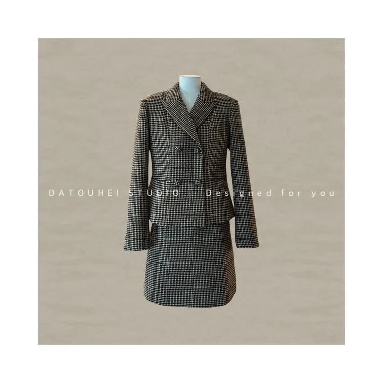 【DATOUHEI 秋季新品】“毛呢格子"2025秋外套半裙D225A15286