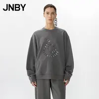 【商场同款新品】JNBY/江南布衣25春圆领卫衣微光银丝蛇5P1414990