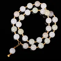 【泓贝珠宝-M665】18k金配饰和田玉老料清凉一夏设计款多宝项链