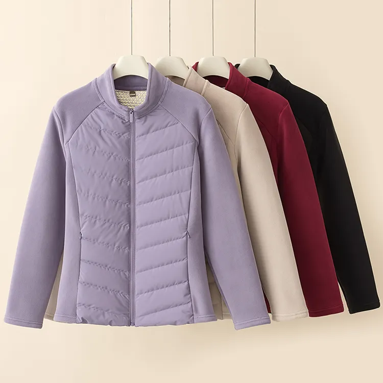 秋冬新款男女士排骨羽绒绒外套加绒加厚拼接立领保暖内胆外套上衣