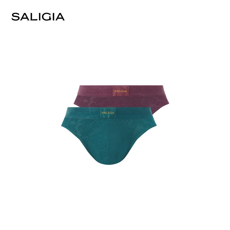 SALIGIA华丽派对50S超细莫代尔立体浮雕提花男士三角内裤