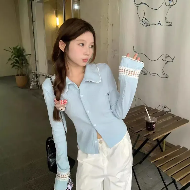 上衣开衫显瘦长袖修身设计感百搭秋季针织洋气韩版打底衫2025年早