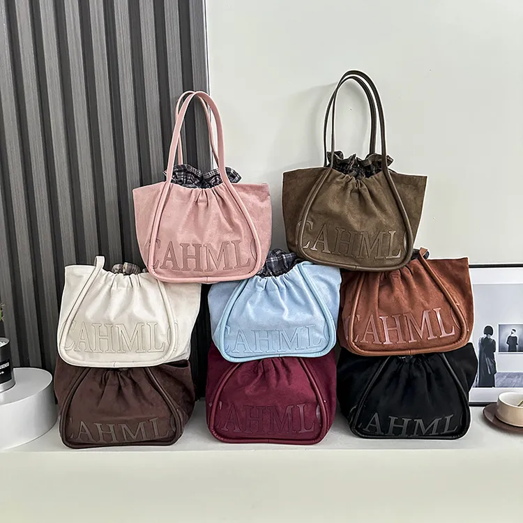 CAHMLO/卡米仑 【秋冬新品】郜姐家字母双面鹿皮绒托特包单肩包中号