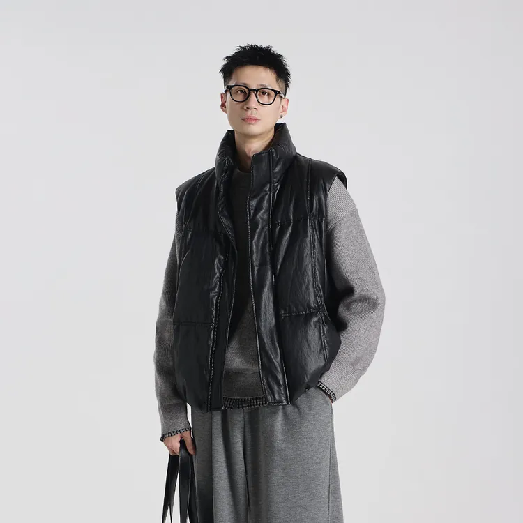 GCCDUPE77『暖拥戈调』新国标90白鸭绒免洗软皮立领保暖羽绒马甲