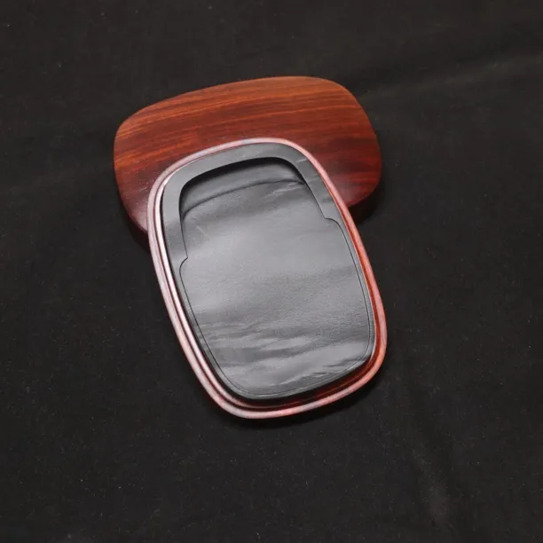 眉纹下坑青琅玕椭圆门字小歙砚实用下发均衡砚台10.3×7×1.1cm