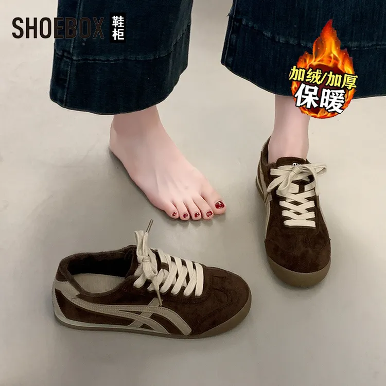 达芙妮旗下鞋柜秋冬加绒阿甘鞋女2025爆款保暖舒适百搭德训运动鞋