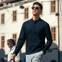 Mr.Bu布先生长袖T恤男秋装商务休闲立领 成熟上衣男装长袖BT10292