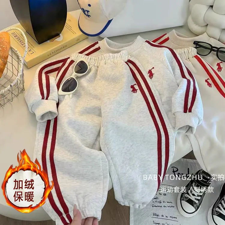 儿童卫衣套装加绒款2025款长袖长裤男女童韩版中小童运动两件套