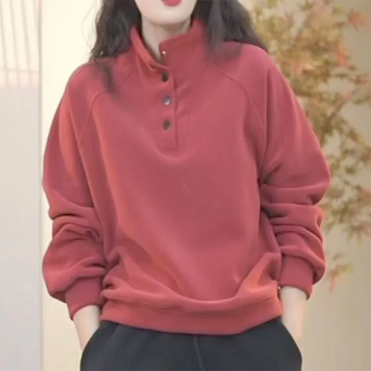 啄木鸟秋冬加绒加厚卫衣德美式街头加绒加女款海岛棉卫衣