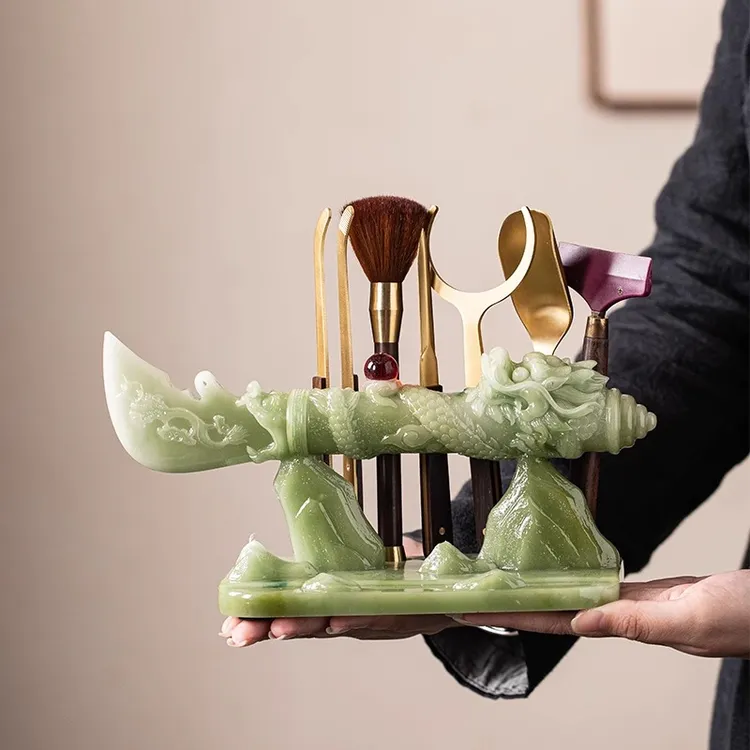 创意国风茶宠文昌笔茶道六君子泡茶工具大全功夫茶具配件龙韵墨香