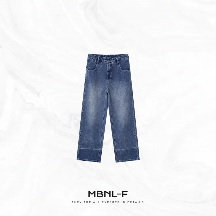 MBNL-F“蓝调时刻” 重工水洗层次感阔腿牛仔裤女 秦磊TH-KZ607