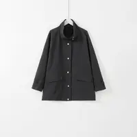 几里与麻 工装风简约立领中长款风衣外套 衣长73胸围130 2090943