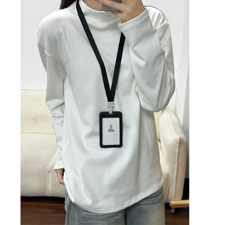 德绒半高领打底衫男款秋季cleanfit高级感内搭长袖基础款纯色卫衣