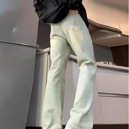 2025春夏新款男装欧美裤子高街美式复古黄泥牛仔裤冰感春秋季宽松