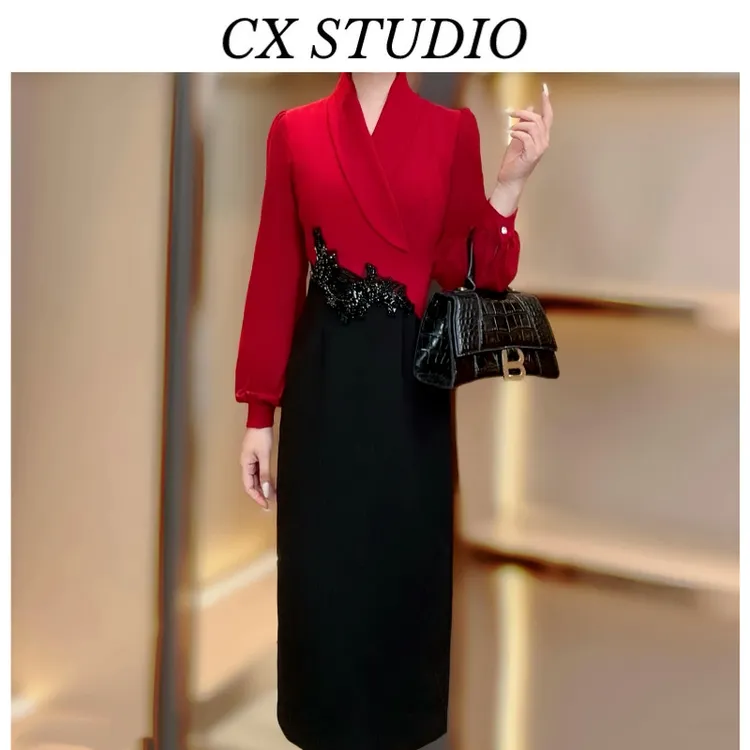 《女王范》时尚法式显瘦连衣裙气质礼服裙2025春夏新款ZX08