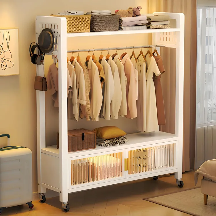 挂衣架落地卧室可移动家用房间晾衣架衣服置物架子室内简易衣帽架