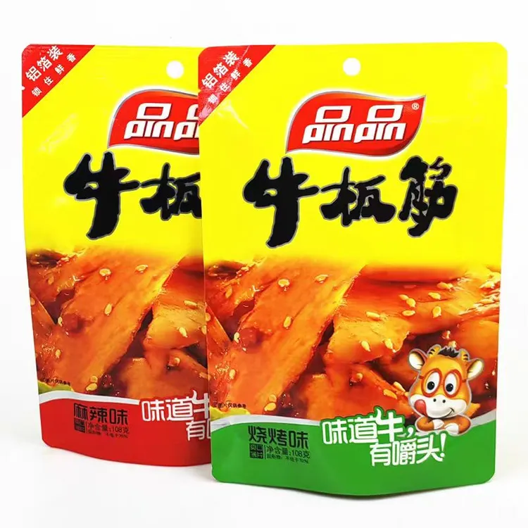 品品牛板筋108g麻辣香辣四川特产零食小吃辣条片状牛肉板筋袋装