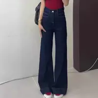 复古高腰阔腿牛仔裤女2025年宽松显瘦直筒裤春季新款