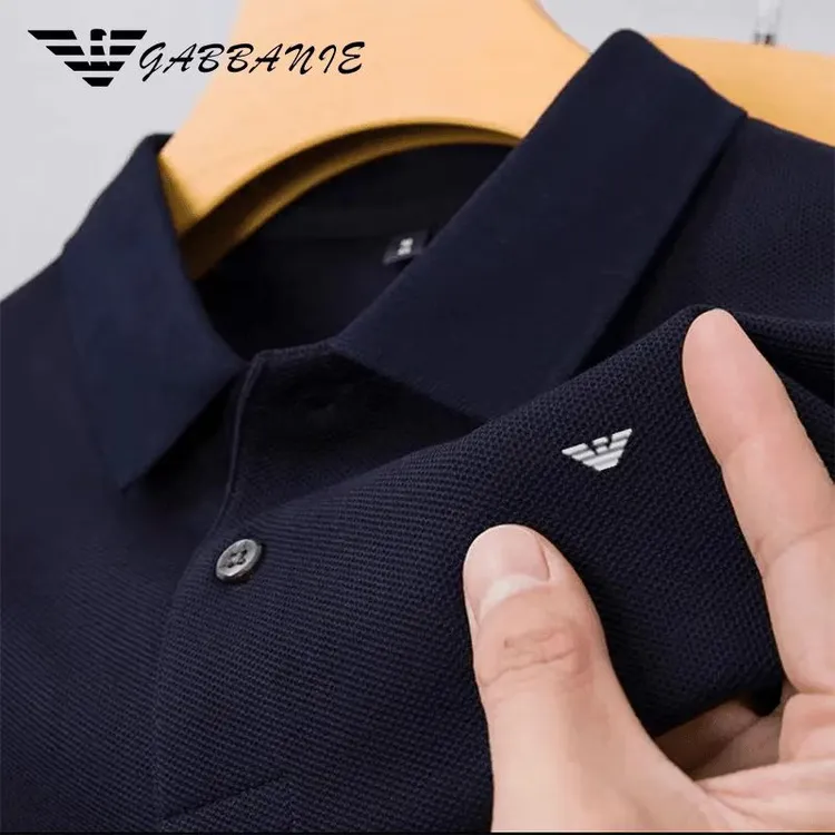 专柜品牌纯棉短袖男夏季休闲时尚百搭轻奢纯色透气翻领薄款POLO衫