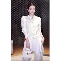 国潮-宝儿家含幂BV87525307XQ羊毛混纺法式宫廷风撞色花边外套