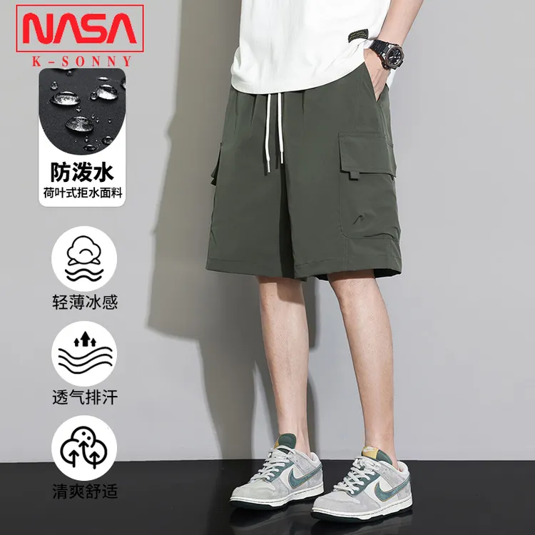 NASA舒适透气运动短裤男士夏季凉感轻薄工装五分裤潮流宽松休闲裤