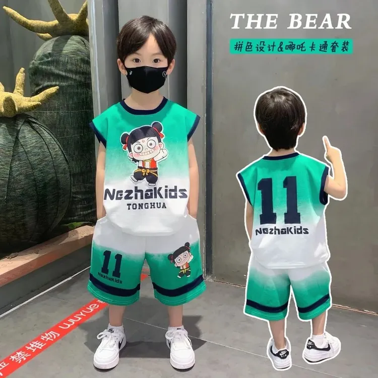哪吒儿童衣服2025新款夏宝宝哪吒套装男童爆款2025新款