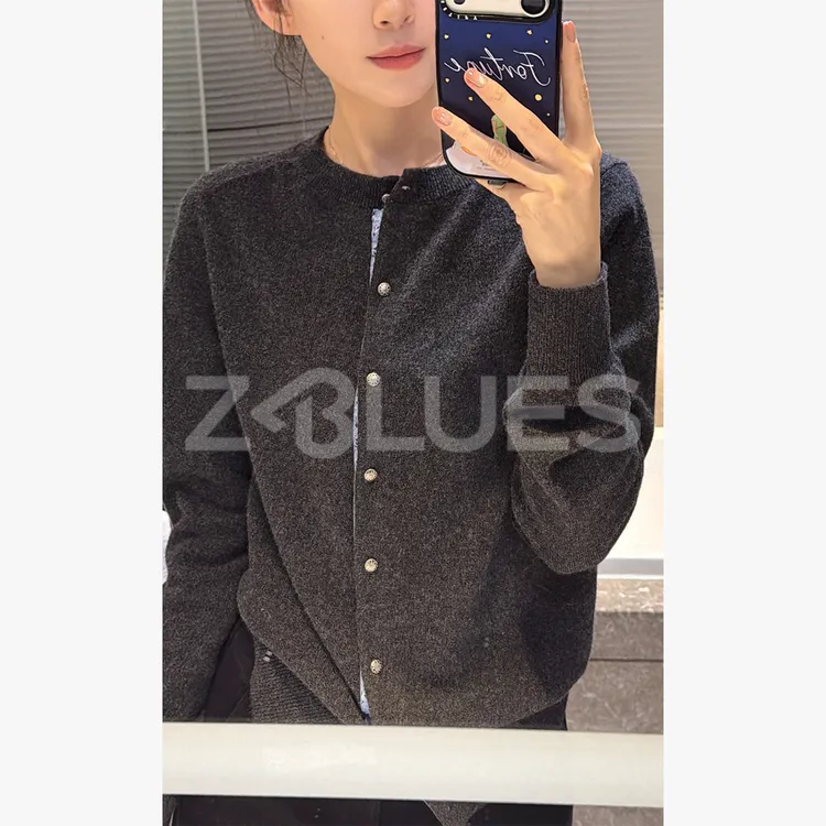 Z.blues【礼物款】提花拼接双面穿羊绒毛衣YZBJY9529