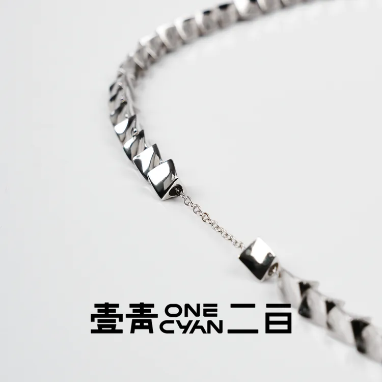 ONECYAN 坠链均925银 《织》纯银三角串珠重工项链