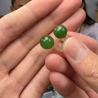 和田玉18K金镶嵌颈饰926少奶奶卡10左右耳钉