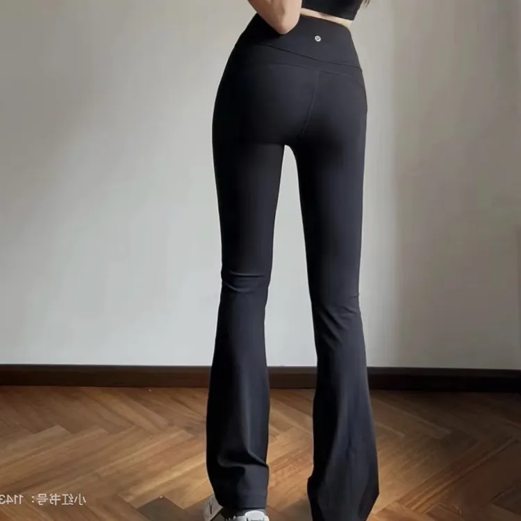 紧身阔腿瑜伽裤女高腰提臀显瘦运动健身裤休闲裸感高弹喇叭裤外穿