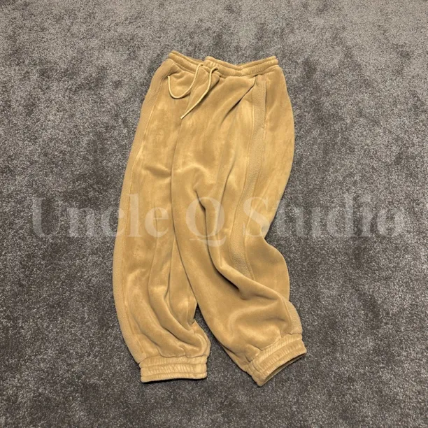 日系重磅460g超厚泰迪绒锁温保暖超宽松束脚灯笼裤男女同款往小拍