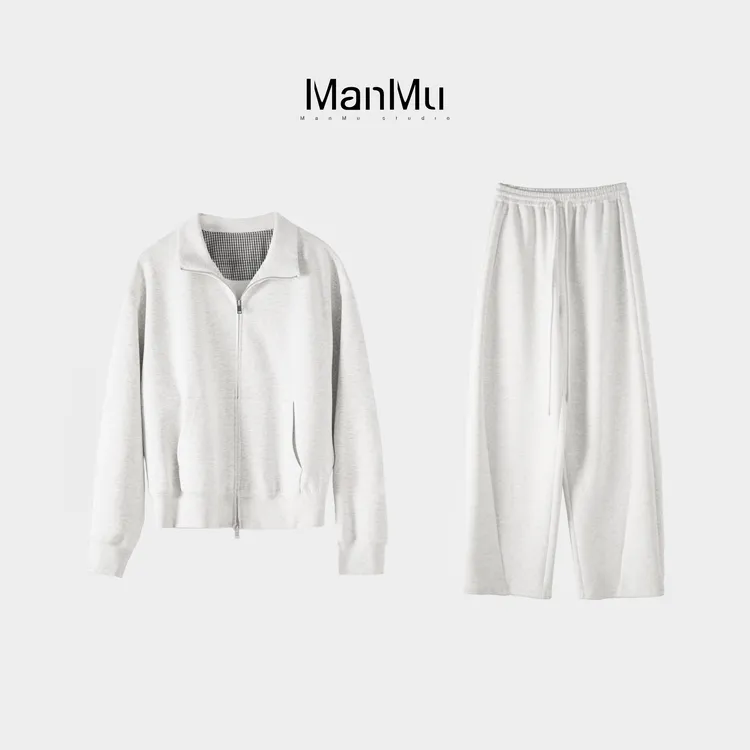 满目ManMu 【张琪专属】高级定制秋冬时尚百搭白色休闲套装350542