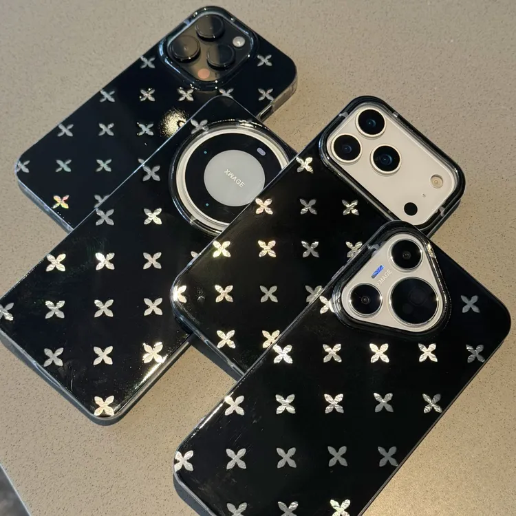 奥菲顿甜酷黑克罗心适用苹果17/16冰川手机壳华为p70vivo小米oppo