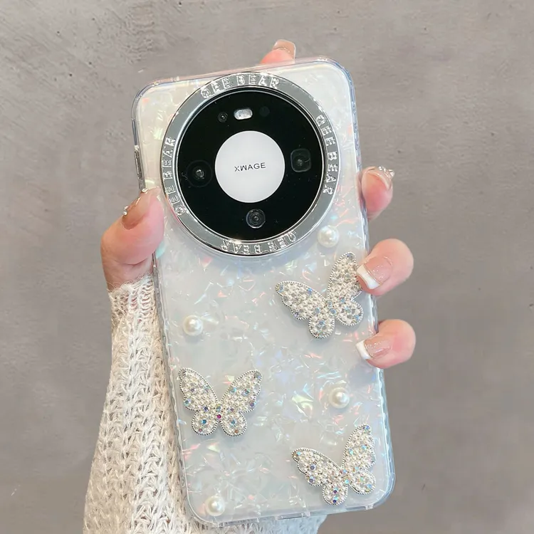 适用于华为mate80手机壳80pro新款vyg-al00半透promax小清新蝴蝶