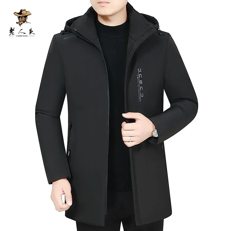 老人头男士棉服厚款常规冬季男款保暖上装修身型连帽棉衣秋冬休闲