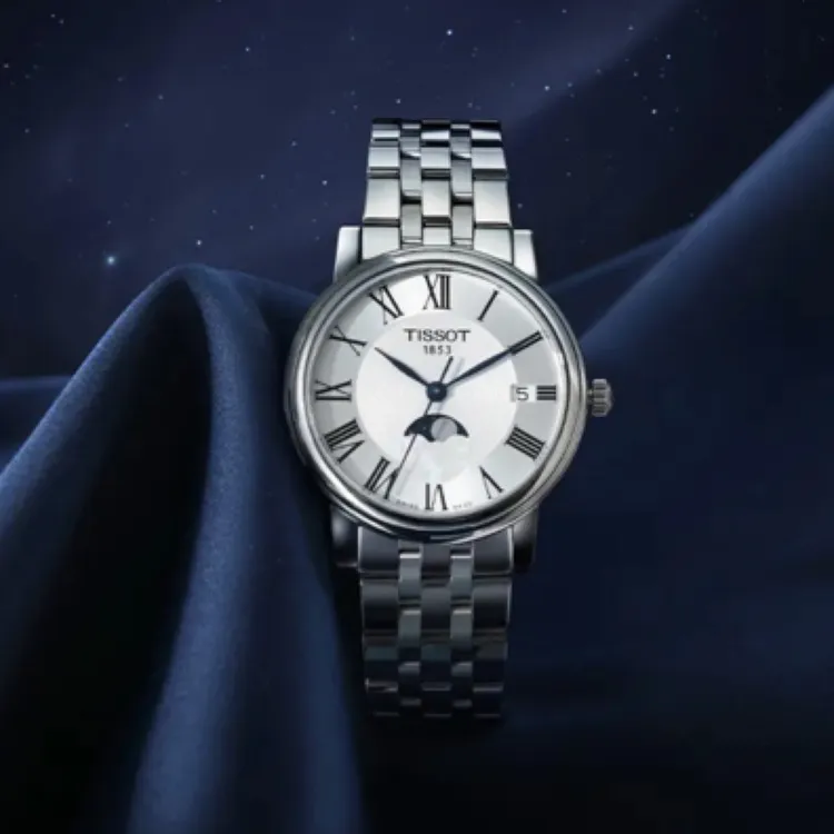 99新 Tissot/天梭 卡森月相石英女表32表径