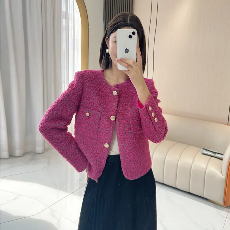 【安妮】美舒尚衣小香风外套气质轻奢短款百搭法式秋冬上衣60053