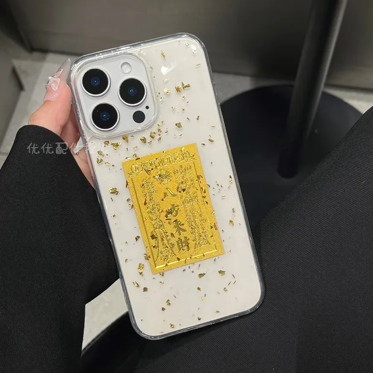 金箔八方来财适用oppo reno13手机壳A5pro软K12防摔findx8全包