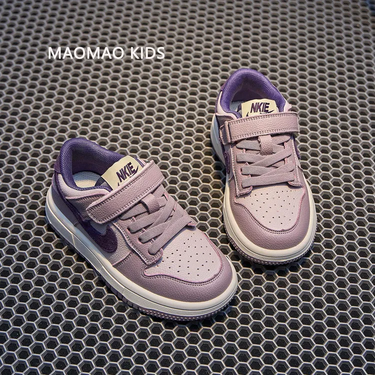 品牌AJ童鞋紫色板鞋女童2025秋季新款儿童运动鞋小女孩学生休闲鞋