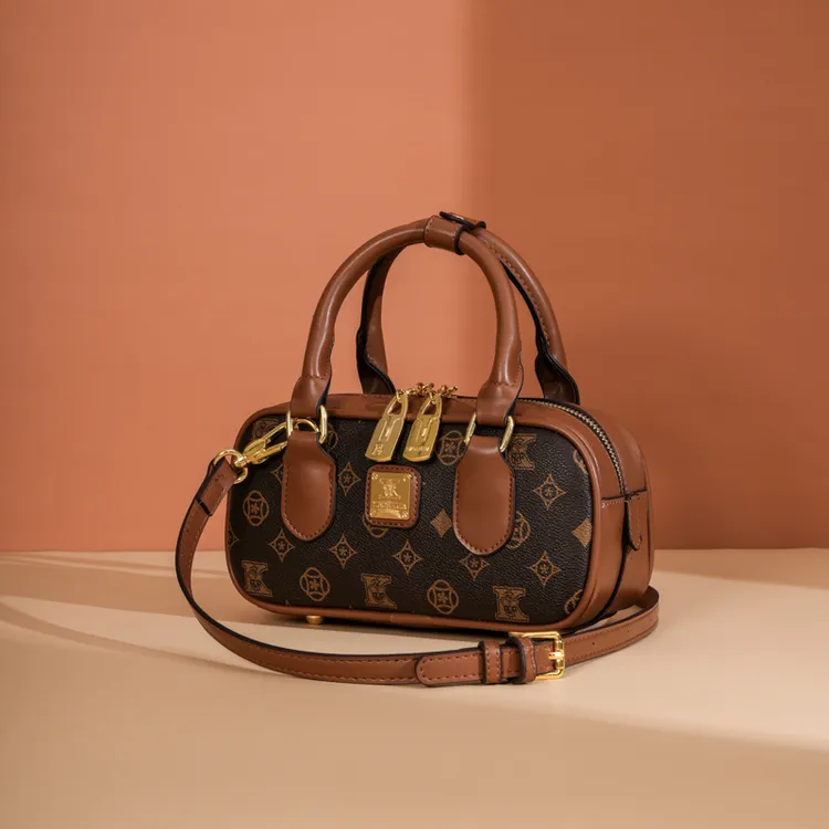 当天发货几何斜挎包新款通勤手提包印花休闲妈妈包春夏复古单肩