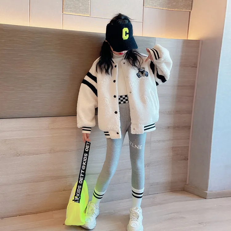 女童外套秋冬装2025新款洋气女孩高级感夹棉加厚爆款棒球服上衣潮