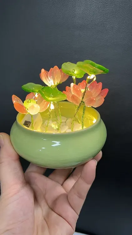 【大号花瓣】琉璃荷花（小夜灯） 手工DIY 材料 包