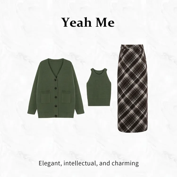 Yeah Me/也觅【森林迷梦】秋季新款森系高级感气质减龄半身裙套装女