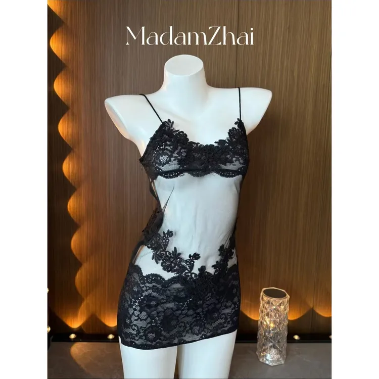 浔觅/Xunmi 夏季新款高级感蕾丝吊带睡裙纯欲风约会连衣裙