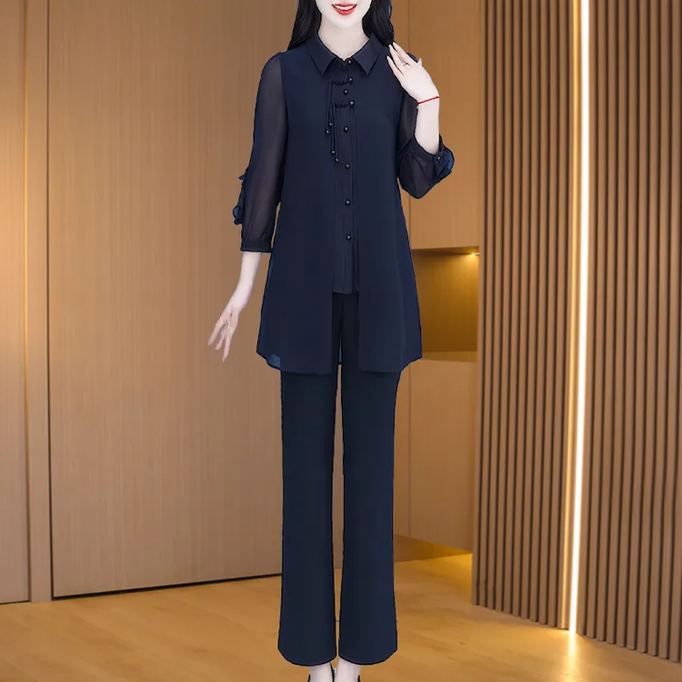 拉夏贝尔新中式职业套装女2025新款正式场合时尚洋气减龄两件套