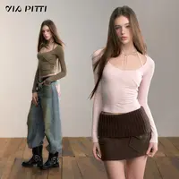 ViaPitti【官方专属】设计感基础百搭挂脖打底长袖T VIADTP694