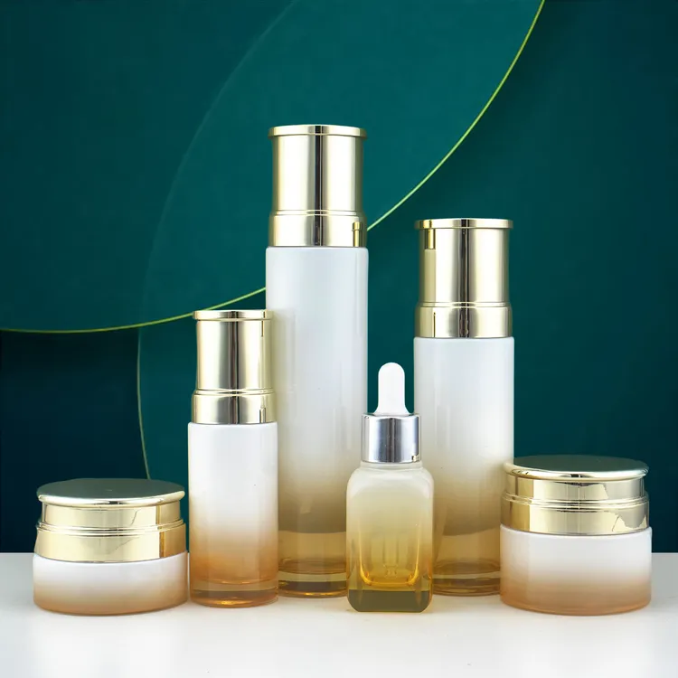 包装瓶渐变色美观大气支持定制印刷30g乳液瓶40ml水乳霜玻璃瓶子