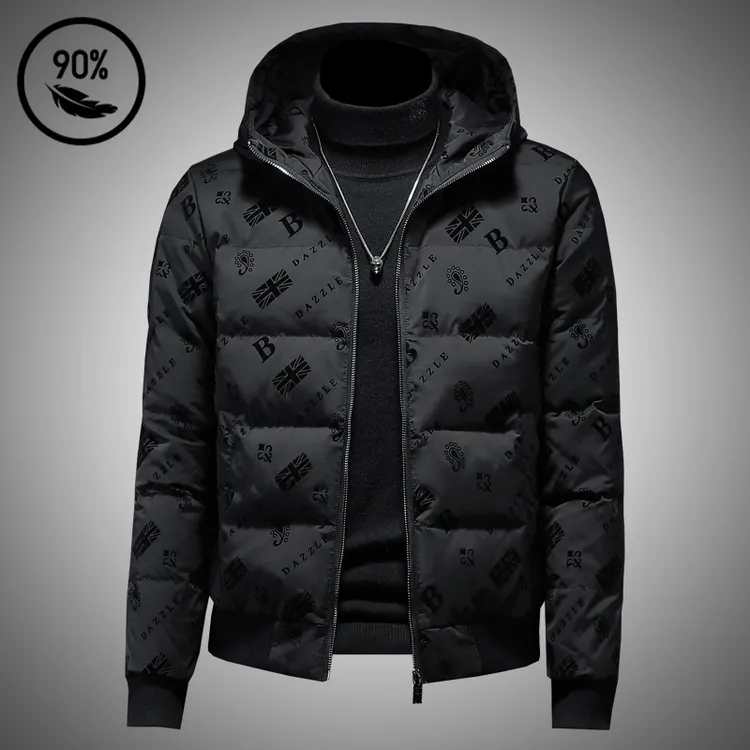 欧洲站爆款轻奢高档羽绒服男款加厚冬装2025新款潮流短款连帽外套