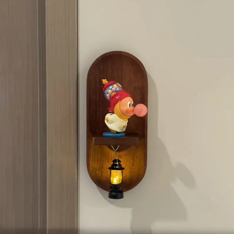 星星人壁灯法式复古中古风免打孔感应发光灯走廊入户门人来即亮灯