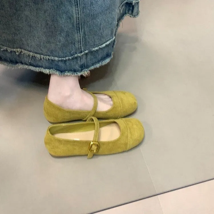 软底法式一字扣浅口单鞋2025春秋季新款通勤百搭玛丽珍鞋配裙子